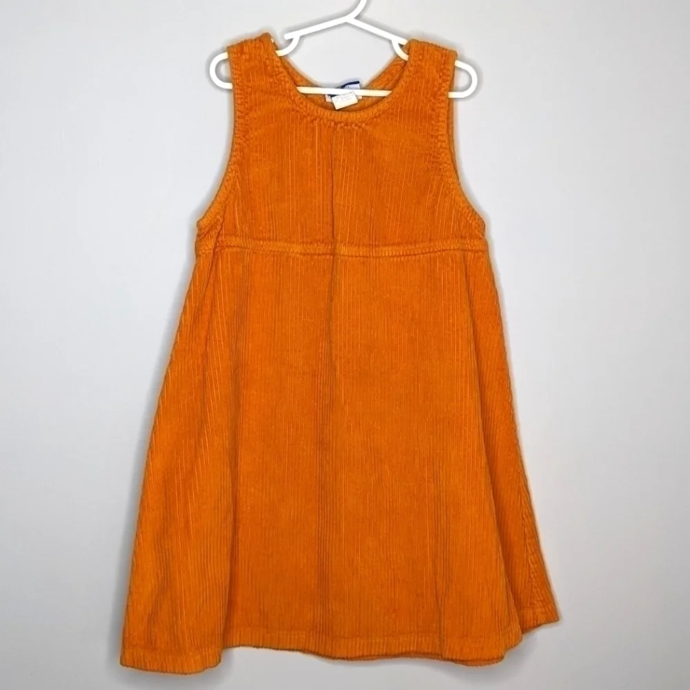 Vintage Flap Happy Wee Winter Woolies Corduroy Orange Jumper Dress 7